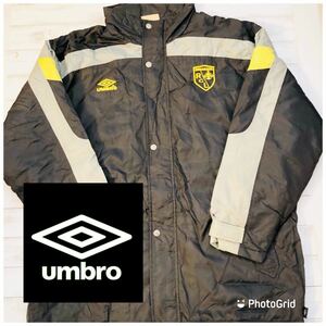 ビッグサイズ　アンブロ　UMBRO XL スリートーン　ナイロン　中綿ジャケット　ブラック×シルバーグレー×イエロー