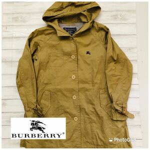 バーバリー　Burberry Sくらい 裏ストライプ柄　コットン　フードジャケット　ベージュ