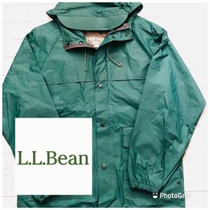 エリエルビーン　L.L.Bean M 裏地ナイロン　PVC レインコート　マウンテンパーカー　マンパー　グリーン