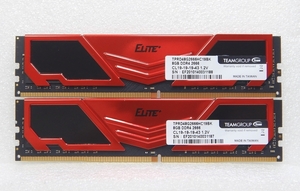 TEAM ELITE DDR4-2666 PC4-21300 8GB×2枚 計16GB メモリ ヒートシンク 
