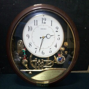 SEIKO セイコー 掛時計 からくり時計 「AM616b」 Hi-Fi zigzag ピエロ 約41×37cm 厚さ約8cm 一部動作確認済み 