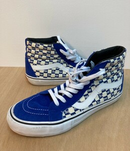 ☆VANS × Supreme バンズ シュプリーム ☆ SK8-Hi Checker Logoスケートハイ チェッカーフラッグ (55363057)ブルー