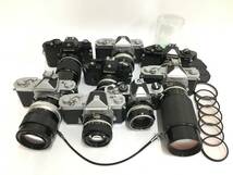 ★ Nikon フィルムカメラまとめ 2 ★ Nikomat × 4 + Nikomat EL + EM + FE + FM + NIKKOR-H 1:2 f=50mm × 2 他レンズ6本 ニコン_画像1