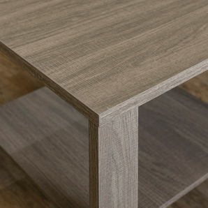 サイドテーブル 棚付 50cm幅 正方形 木製 センターテーブル 木目柄 大理石柄 LDN-01 アンティークブラウン(ABR)の画像3