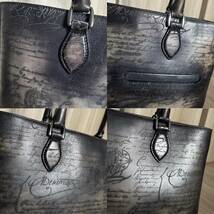 特注 Berluti Toujours Mini Scritto Leather Tote Bag ベルルッティ トゥジュールミニ トートバッグ ブリーチパティーヌ 希少品_画像6