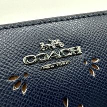 COACH コーチ 長財布 ラウンドファスナー 花柄 ネイビー_画像5