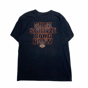 【M】USA 古着 ハーレーダビッドソン Harley-Davidson TEXAS プリント Tシャツ 半袖 クルーネック ブラック M相当