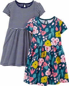 【ラスト１品】Simple Joys by Carter's 2枚組 ワンピース セット ノースリーブ 半袖 ベビー 幼児 