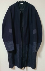 ★希少 18aw JIL SANDER ジルサンダー ウール リブカラー 切り替え コート ジャケット MA-1 マルジェラ マルニ メンズ46 中古★ジャンク扱