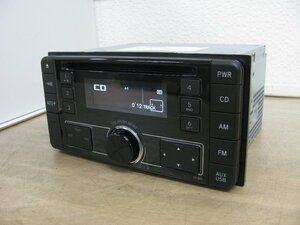 [107645-A]トヨタ純正 200mmワイド オーディオ USB/CDデッキ CP-W66 iPhone接続 ワイドFM AUX装備 動作良好