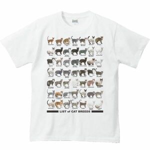 猫のリスト/半袖Ｔシャツ/メンズL(アウトレット)/白・新品・メール便 送料無料