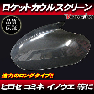 【 ロング/クリア 】 ロケットカウル用 スクリーン◆汎用 イノウエ コミネ ヒロセ バブ ザリ ゴキ GS GSX GT CBX KH FX GPZ FT