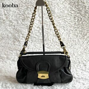 Kooba 2way チェーンバッグ ブラック　金具　ショルダー　ハンドル