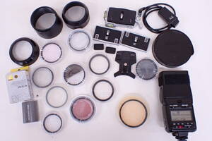 1円~ カメラ用部品 大量セット レンズ用フィルター レンズカバー ストロボ バッテリー クイックシュー ニコン Kenko marumi G01091T