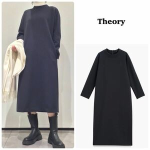 【Theory】2020年＊リラクシーワンピース　ロング丈　長袖　ストレッチ　S