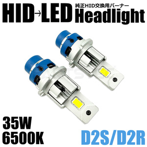 最新 D2R 純正 HID 交換用 LED ヘッドライト バルブ 2個 20000lm 6500K ホワイト 配線レス LED化 車検対応 60系 ノア AZR6# /12-32