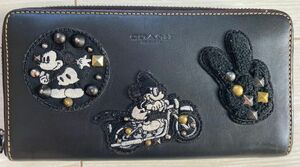 激安COACH ミッキー ブラック HARLEY DAVIDSON MOTORCYCLES ワッペンかっこいい長財布　