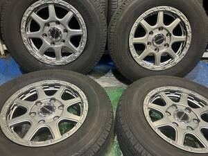 美品 マナレイ OffPerformer 15インチ ハイエース用 15インチ タイヤホイールセット 夏タイヤ ブリヂストン 195/80R15 195/80-15 バリ溝