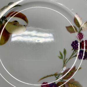 ★ROYAL WORCESTER Evesham ロイヤルウースター イブシャム 5枚セット パン デザート皿 プレート 洋食器 林檎 葡萄 約高さ2cm 直径17cm★の画像4