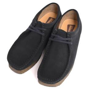 【状態良好】クラークス ワラビー ローカット UK8.5 スエード 黒 ブラック Clarks wallabee boot