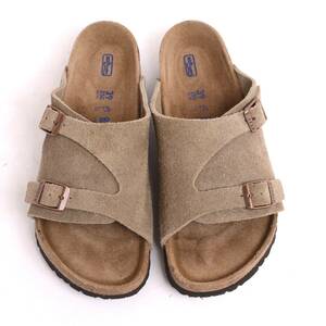 【良品】ビルケン シュトック チューリッヒ 39 レギュラー 【ソフトフットベッド】ベージュ スエード BIRKENSTOCK ZURICH soft foot bed