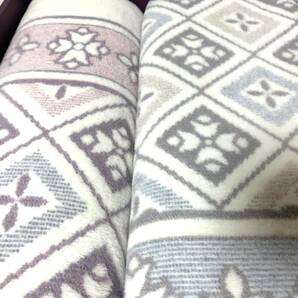 NIKKE ニッケ 綿混ウール毛布2枚組 140x200cm 日本製 未使用の画像2
