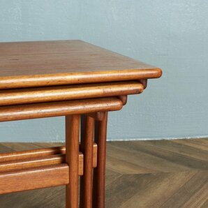 [65993]デンマーク VM mobler ヴィンテージ ネストテーブル 北欧 チーク サイドテーブル ナイトテーブル 飾り台 ミッドセンチュリーの画像4