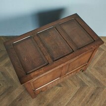 [77801]英国 クラシック ブランケットボックス オーク 木彫刻 引き出し コンソール テーブル 収納箱 イギリス アンティーク スタイル_画像3