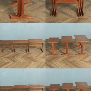 [65993]デンマーク VM mobler ヴィンテージ ネストテーブル 北欧 チーク サイドテーブル ナイトテーブル 飾り台 ミッドセンチュリーの画像5