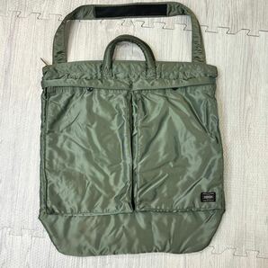 【即決】美品 PORTER ポーター タンカー 吉田カバン 2WAY TANKER ヘルメットバッグ ショルダー セージグリーン 緑 バッグ ヘルメットの画像1