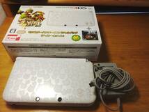 ジャンク品 初期化済み Nintendo 3DS LL 本体のみ モンスターハンター４ スペシャルパック（アイルーホワイト）、ACアダプター_画像1