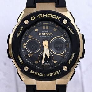 ほぼ未使用品 CASIOカシオ G-SHOCK Watch GST-W300G Tough Solar Multiband 6 Watch Black Gold 箱付 $D42-176-2