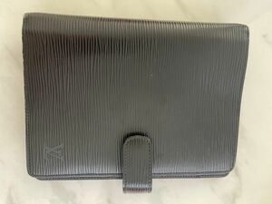 LOUIS VUITTON 黒 レザー 手帳カバー