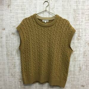 A363◇THE SHOP TK ｜ザ ショップ ティーケー 　ニットベスト　ベージュ　サイズM