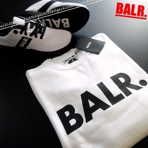 【BALR ボーラー / オランダ】新品 デカロゴ スウェット トレーナー ホワイト/白 Lサイズ!!　（定価￥27.500 有名人着用ブランド）