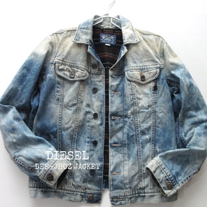 【DIESEL ディーゼル】定価42900円 ダメージ加工 デニムジャケット ジージャン!!　（裏地付き トラッカー）