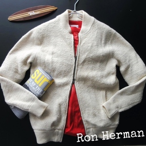 【RON HERMAN ロンハーマン】TYPE MA-1 ニットブルゾン オフホワイトMサイズ!! （knit flight jacket offwhite）