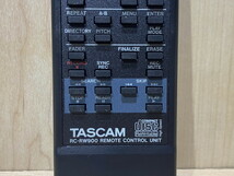 【８－７２】 TASCAM 純正 リモコン RC-RW900 CD-RW901MK2用リモコン 赤外線確認OK 中古品_画像3