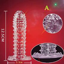 イボイボコンドーム型 ペニススサック スリーブ つぶつぶコンドーム 5種+2品 厚口シリコン ペニスリング 粒々 股間増大 早漏防止 匿名追跡_画像2