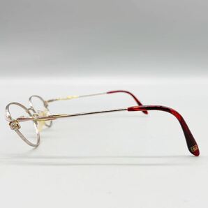 1/10 12KGF TITAN メガネ CM-6014 金属 メタル フレーム フルリム 眼鏡 オーバル型 シャンパンゴールド 金 ブラウン アイウェア レンズ無しの画像3