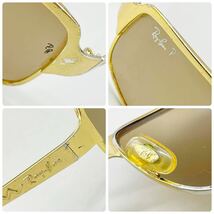 Ray-Ban レイバン ヴィンテージ サングラス 金属 フレーム フルリム ゴールド ブラウン スクエア型 レンズ アイウェア メガネ 眼鏡 レトロ_画像7