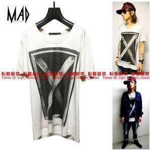 【送料無料】美品 清春着 Moonage Devilment Cross print T-shirts ムーンエイジデビルメントmad清春moon age devilment メンズ Tシャツ