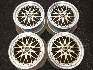 現行品 鍛造 BBS LM GL-SLD ゴールド 18インチ 8J+40 LMP080 9J+42 LMP077 PCD114.3 5穴 4本