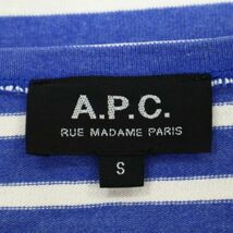 A.P.C. アーペーセー 通年 長袖 ボーダー★ カットソー ロンTシャツ Sz.S　メンズ 青系 × 白 APC　C4T00955_2#C_画像5