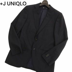 +J UNIQLO ユニクロ × ジルサンダー 通年 ウール モヘヤ混★ 2B テーラード ジャケット Sz.M　メンズ ネイビー　C4T01396_2#O