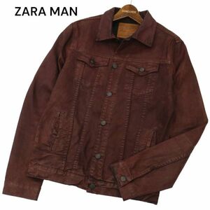 ZARA MAN ザラ マン ヴィンテージ加工★ ストレッチ カラー デニム トラッカー ジャケット Gジャン Sz.M　メンズ　C4T01081_2#O