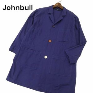 Johnbull ジョンブル 通年 ツイル★ フレンチ ワーク スプリング ショップコート Sz.F　レディース ネイビー　C4T01417_2#O