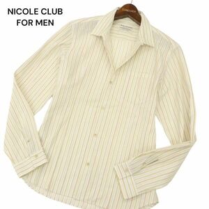 NICOLE CLUB FOR MEN ニコルクラブ フォーメン 通年 スリム★ 長袖 マルチストライプ シャツ Sz.48　メンズ　C4T01418_2#C