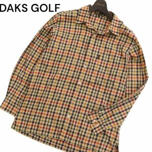 DAKS GOLF ダックス ゴルフ 通年 ロゴタグ★ 長袖 チェック シャツ Sz.M　メンズ 日本製　C4T01460_2#C