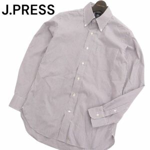 美品★ J.PRESS ジェイプレス 通年【PREMIUM PLEATS / 形態安定】 長袖 グラフチェック シャツ Sz.39-84　メンズ　C4T01459_2#C